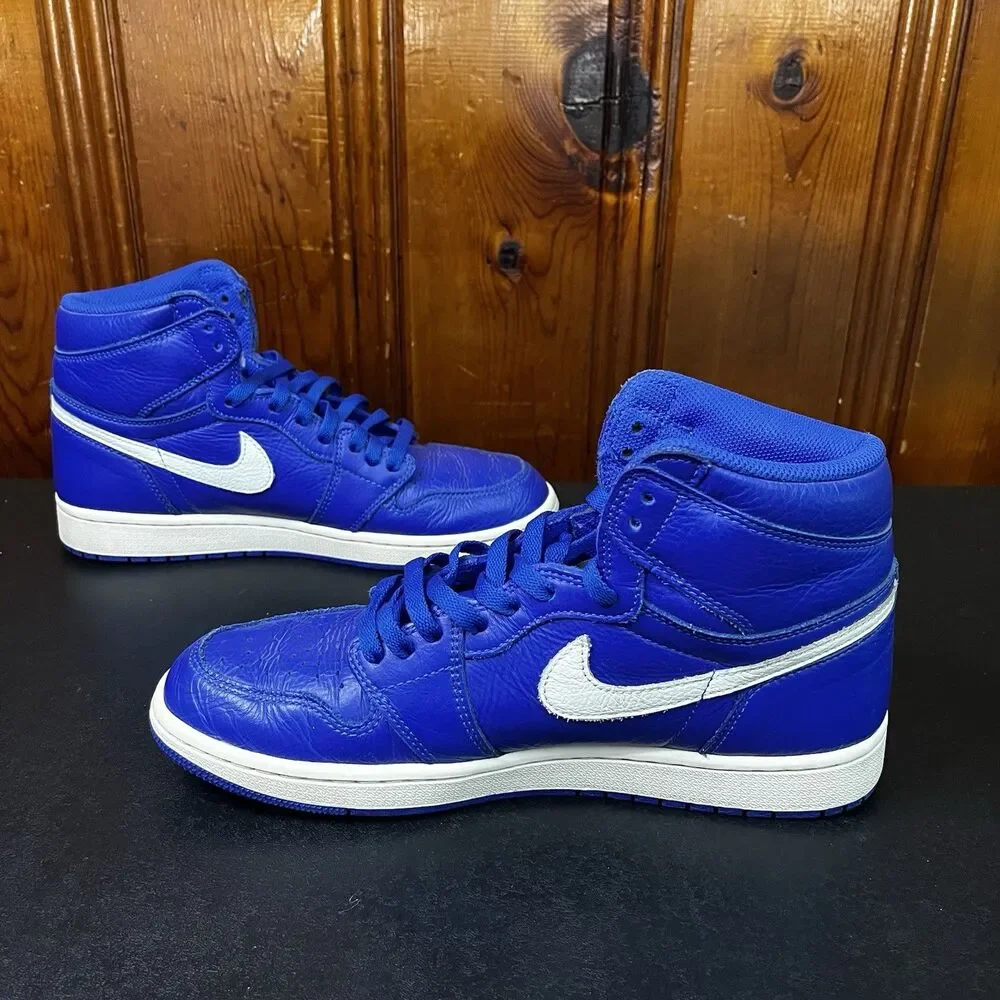 Nike Air Jordan Retro 1 High Hyper Royal Blue / White 555088-401 Size 10 Men